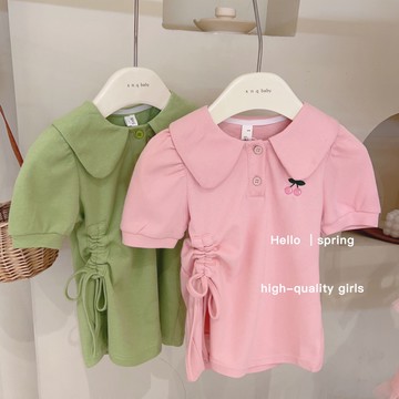 【Arbea】夏新款女童連衣裙洋氣短袖polo裙【C52】