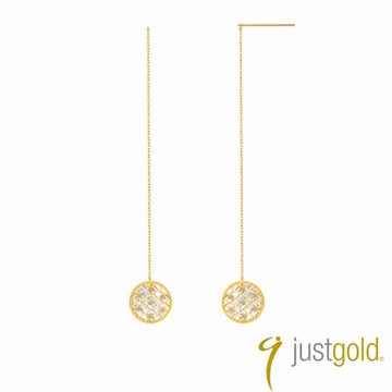 【Just Gold 鎮金店】金鑽龍紋 黃金鑽石耳環