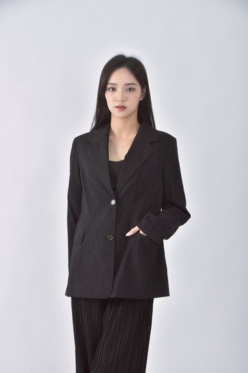 (M) marjorie西裝素面黑色外套