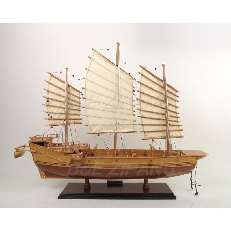 帆船模型 完成品 チャイニーズ ジャンク 貿易船 全長69cm 置物