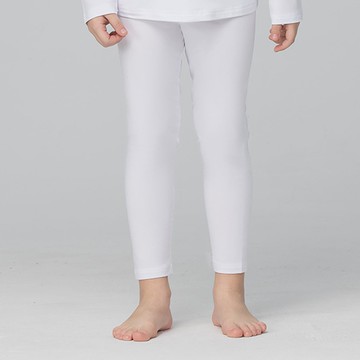 第5代溫灸刷毛九分發熱褲(純淨白 童100-150)