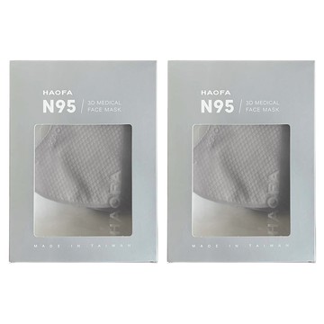 HAOFA 氣密型 N95立體醫療口罩 M  10片  2盒  深灰