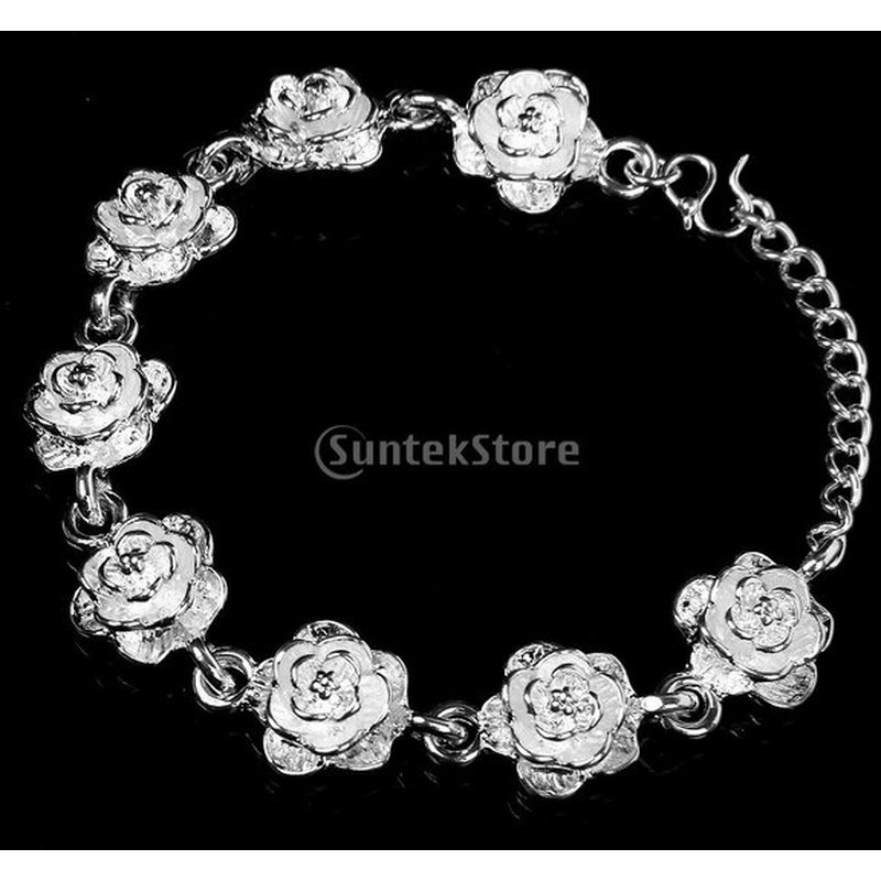 ノーブランド品女性 メッキ合金 花 チェーンカフ ブレスレット リストバンド 調整可能 バラ 通販 Lineポイント最大0 5 Get Lineショッピング