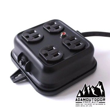 【ADAMOUTDOOR】金屬4座延長線 2M『黑』PWPS341 戶外.登山.露營