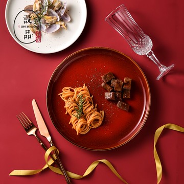 設品良制 8英寸復古牛排盤子菜盤家用西餐盤10英寸淺盤西餐餐具