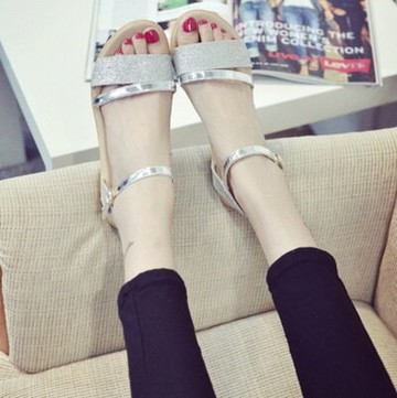 現貨+預購 平底鞋亮片羅馬涼鞋-時尚簡約優雅百搭女鞋子2色73ey25【獨家進口】【米蘭精品】