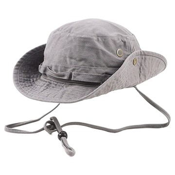 Iamcap S7 復古叢林大尺碼漁夫帽  灰色  頭圍59~62cm