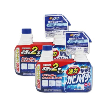 生活良品 【(1+1超值組)x2組】日本花王-浴室除霉鹼性濃密泡沫清潔劑400ml噴霧瓶+400ml補充瓶(磁磚凹縫淋浴軟管防霉除水垢)