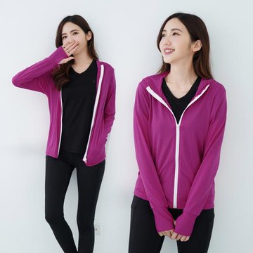 【遊遍天下】MIT女款抗UV排汗露指運帽外套GJ1020紅寶石