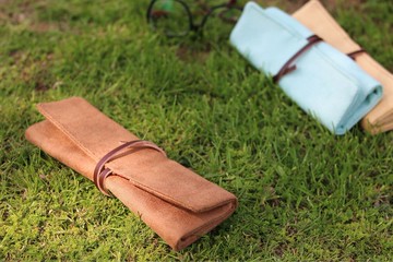 Chez。小物系列  收納筆捲 -肉桂駝