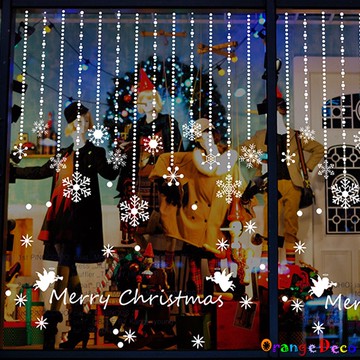 【橘果設計】大尺寸 雪花飄 聖誕雪花壁貼 聖誕壁貼 牆貼 壁紙 DIY組合裝飾佈置 耶誕聖誕 大雪花 雪花 雪花吊飾