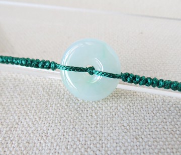 本命年【歲歲平安】平安扣翡翠絲光編織手鍊*SW49*招財開運