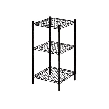 KIWISH 輕型46x40x90cm三層置物架 【質感黑】每層高度可調整 收納架 鐵架 層架 鐵力士架 書架 電器架 置物架