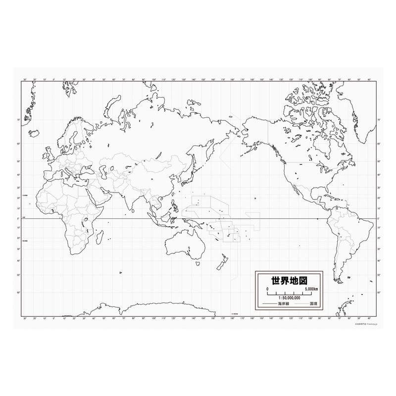 世界地図の白地図 書ける地図 2枚入り 59.4x84.1cm A1サイズ 白地図専門店