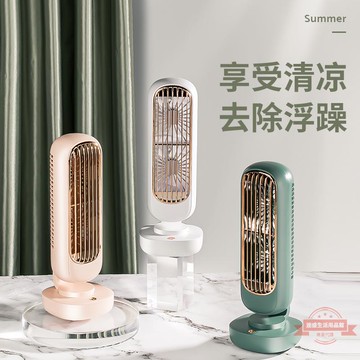 2021新款復古雙葉塔扇辦公室桌面便攜風扇立式可充電usb小風扇