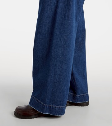 Plan C Mid-rise denim wide-leg pants