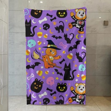 愛心熊Care Bears萬圣節系列 單面法蘭絨毛毯午睡保暖沙發毯柔軟