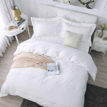 Hong Yew Bedding 鴻宇寢飾 300織 純色刺繡 床包枕套3件組 台灣製 2101 床包 + 枕套 2個  床墊套 + 枕套組  King Size  簡約白