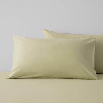 HOLA 和樂家居 PALETTE250織素色純棉美式枕套  76 x 51 x 0.1cm  琉璃綠  1組