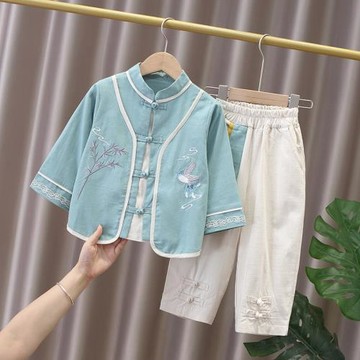 男童漢服秋裝2026新款兒童古裝男孩衣服帥氣潮寶寶中秋國風表演服