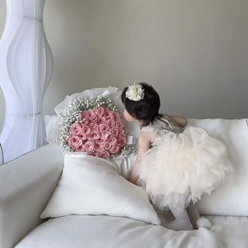 女寶寶蛋糕裙夏季中小童網紗連衣裙女童生日百日周歲禮服公主裙