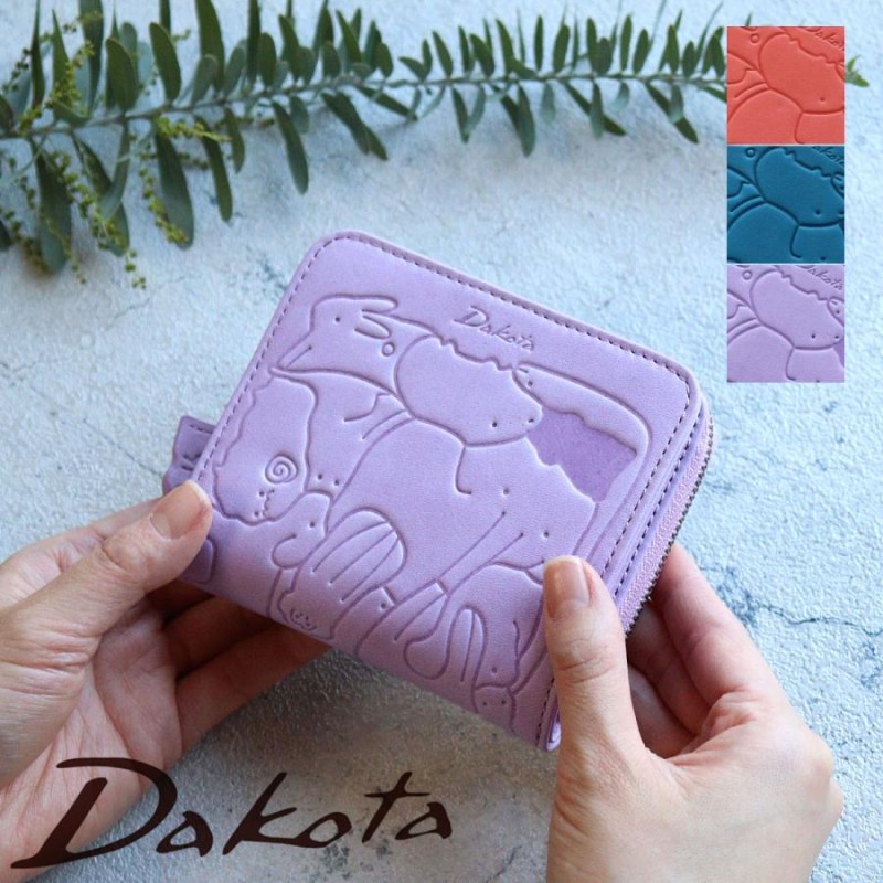 限定カラー 二つ折り財布 かわいいアニマル柄 ダコタ Dakotaアニマーレ