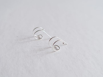 925純銀 光線 雙光環  耳針 耳環 免費送禮包裝