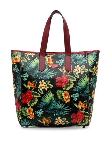 Christian Louboutin Pre-Owned - 2010-2023 Tropical Floral tote bag - women - Calf Leather - One Size - Black