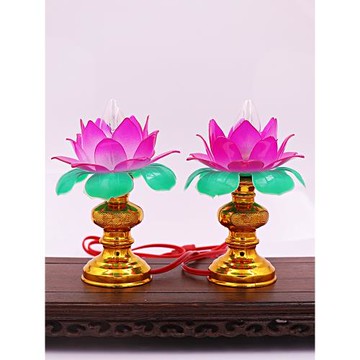 蓮花燈佛供燈長明燈佛前供燈財神燈荷花燈觀音燈佛燈家用燈泡插電