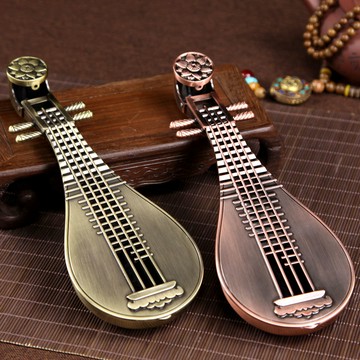 創意仿古合金銅琵琶香爐香插沉香檀香線香座薰香爐家用室內小擺件