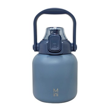 MINI 提把彈蓋保溫瓶 HP1-800型號 內膽304不鏽鋼 附吸管  霧藍色  800ml  1個