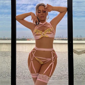 歐美新款夏季吊帶背心女套裝高檔色丁刺繡拼接復雜重工藝掛脖上衣