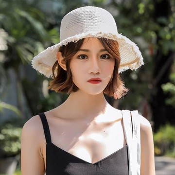 Acorn*橡果-日系原宿風編織防曬遮陽帽漁夫帽沙灘帽草帽1920(米白)