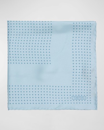 Men's Mulberry Silk Polka Dot-Print Pocket Square