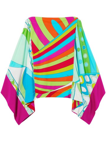 PUCCI - Iride-print silk jersey tunic - women - Viscose/Nylon - OS - Green
