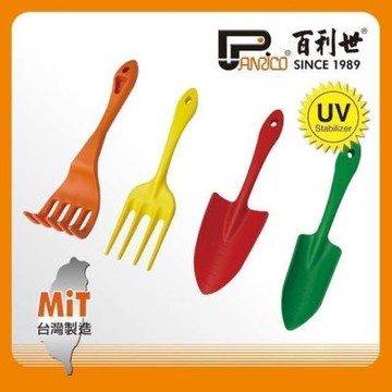 百利世 Panrico 4件式迷你彩色園藝工具組(大鏟/小鏟/三爪園藝鏟沙鏟) JG-PC000004