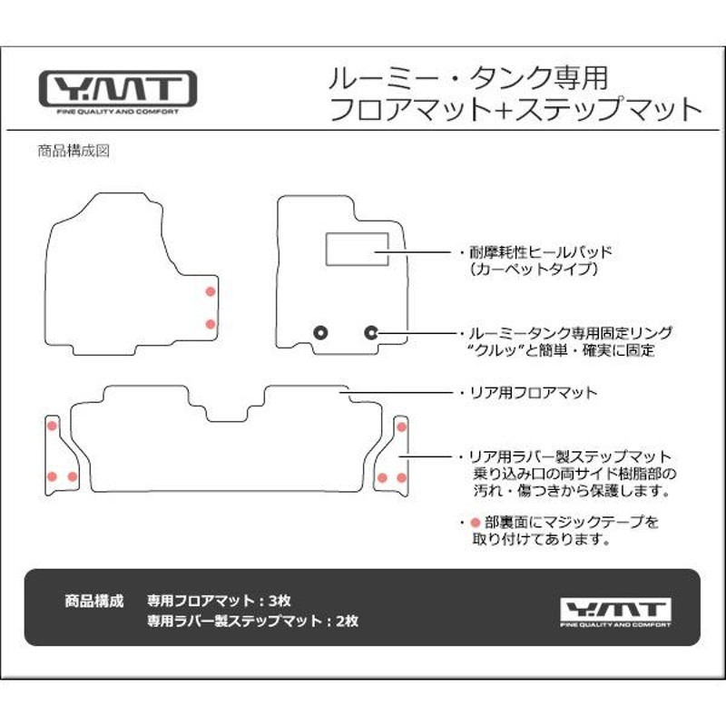 トヨタ ルーミー タンク 900系 フロアマット ステップマット YMTフロア