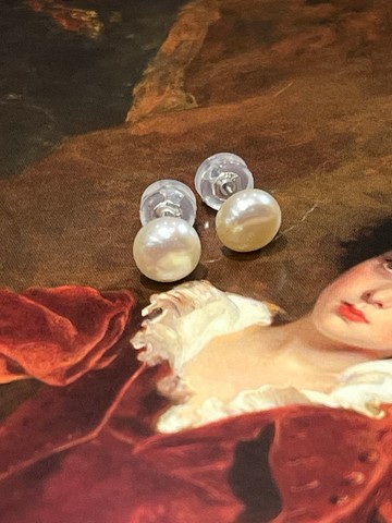 天然淡水珍珠純銀耳環