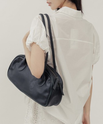 極簡優雅都會真皮肩側背手提包