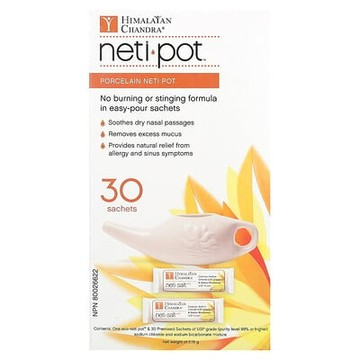 Himalayan Chandra, 配有洗鼻鹽袋的陶瓷洗鼻壺，2.16 克