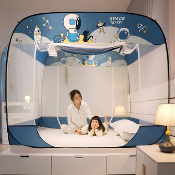 2025年新款蚊帳家用免安裝學生宿舍可折疊蒙古包全底防摔蚊帳