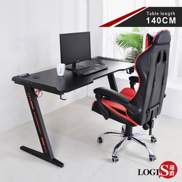 LOGIS邏爵家具 閃電特工碳纖桌面電競桌-140CM 工作桌 140*61*72