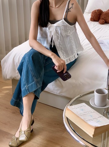 韓式吊帶花花背心