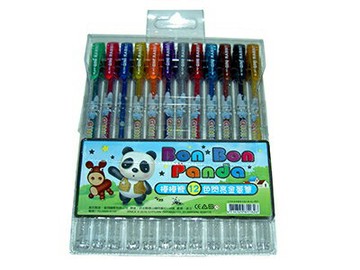 【文具通】棒棒熊12入閃亮金蔥筆2300869 A1360050【APP滿額下單4%點數(單一帳號最高1000點)】7/31止