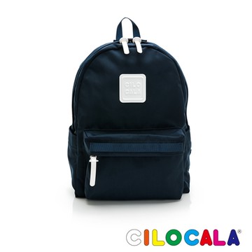 CILOCALA 亮彩尼龍防潑水後背包 深藍(中大)