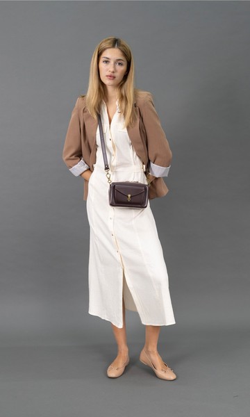 ISABELLE 棕色 定制肩帶斜挎包