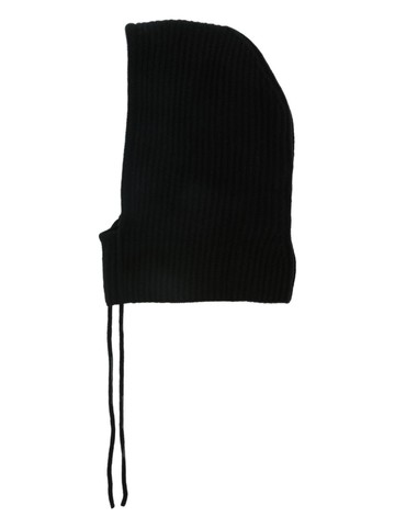 Wild Cashmere - drawstring ribbed-knit balaclava - women - Cashmere - One Size - Black