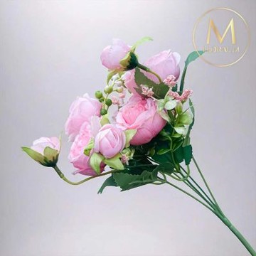 【Floral M】花中之王牡丹花漸層粉仿真花花材1入組(人造花/仿真花/假花/花藝DIY/裝飾花材)