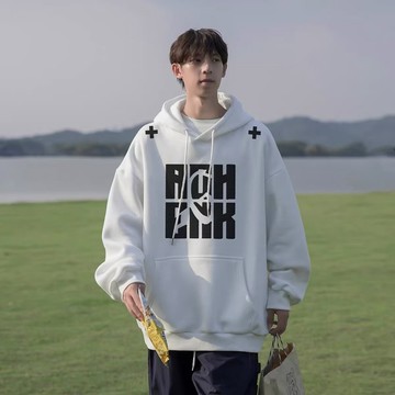 連帽衛衣男 寬鬆oversize衛衣 美式復古 帽t 大學t 男生衣服大尺碼 衛衣男 長袖上衣男 秋冬季百搭加厚加絨衛衣