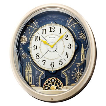 seiko SK037 精工鐘 (QXM239S) 夜空煙火歐洲旋轉面盤圓形音樂鐘/46.8*42.4*10.9 cm｜樂天全館特惠中★指定刷卡回饋10%
